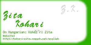 zita kohari business card